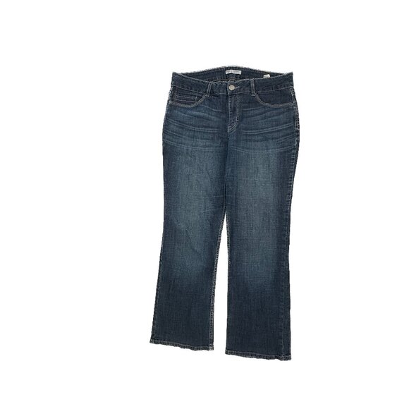 Riders By Lee Mid Rise Straight Leg Women's size 12P Dark Wash Blue Denim Jeans - Picture 1 of 5